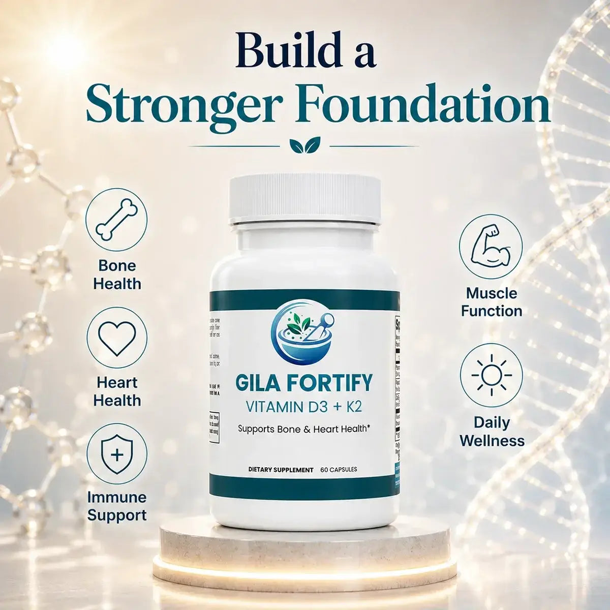 GILA Fortify Vitamin D3 + K2: Bone & Heart Support - Capsules