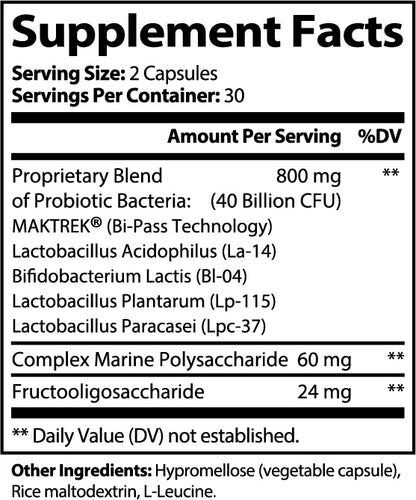 Supplement Facts label from GILA Balance