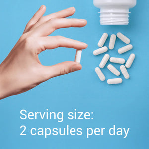 An image of GILA Metabolic capsules demonstrating their relative size