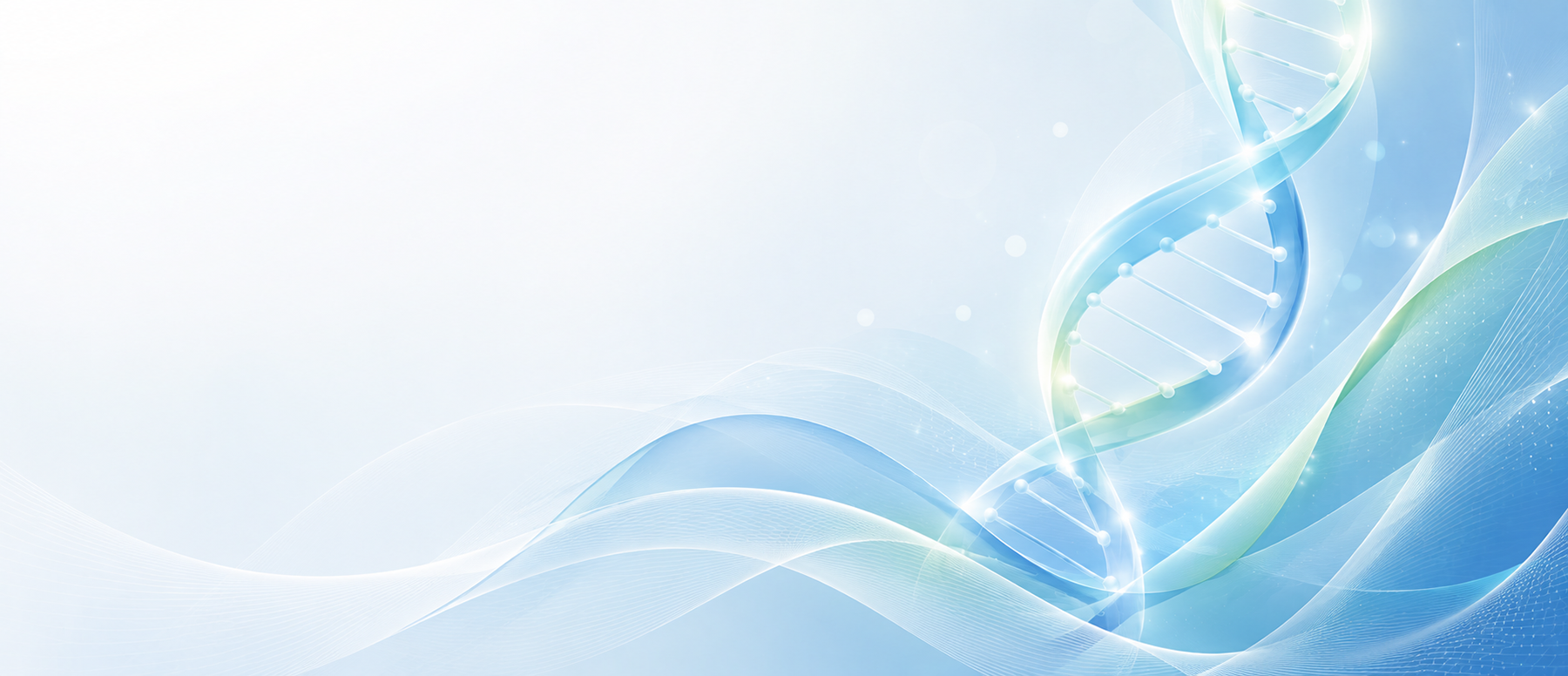 Abstract design of a DNA double helix on a light blue background