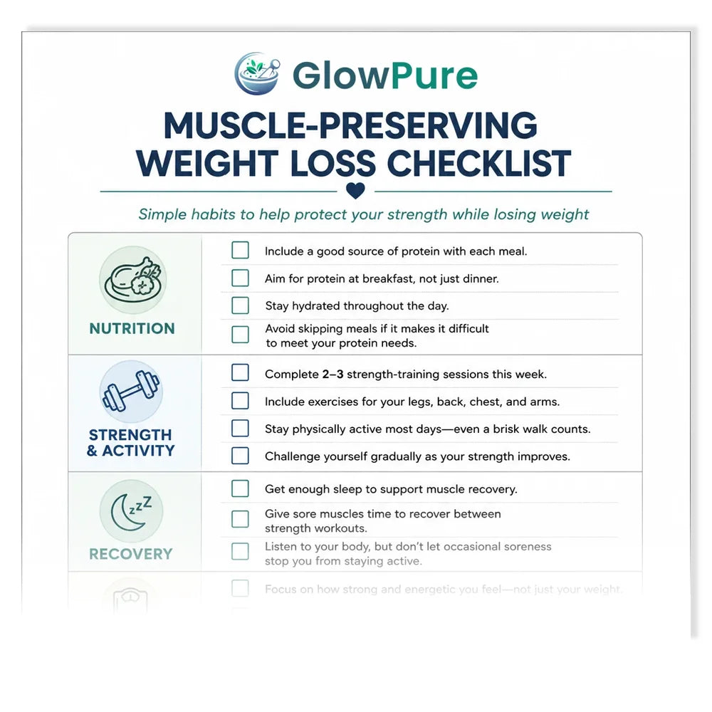 A sample of the downloadable Muscle Preserving Weight Loss Checklist