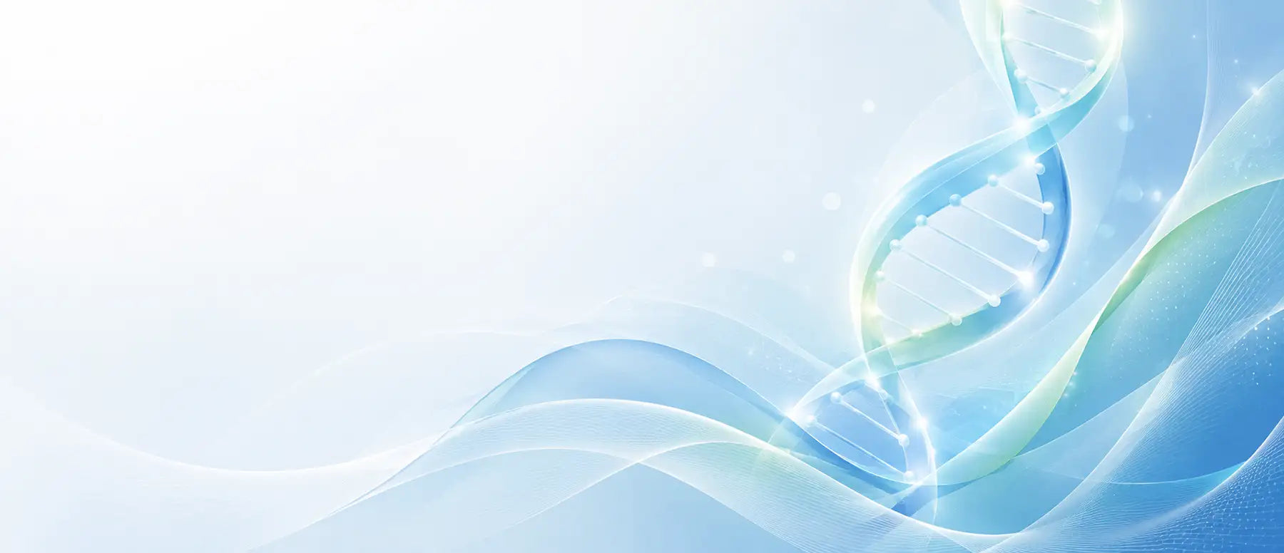 Abstract design of a DNA double helix on a light blue background