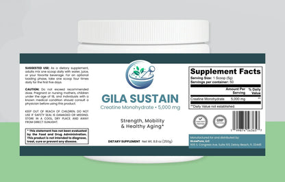 GILA Sustain Creatine: Energy Muscle Support & Healthy Aging - powder